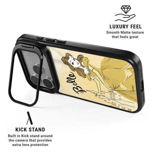 Disney Princess Belle Art iPhone 17 Pro Kickstand Case