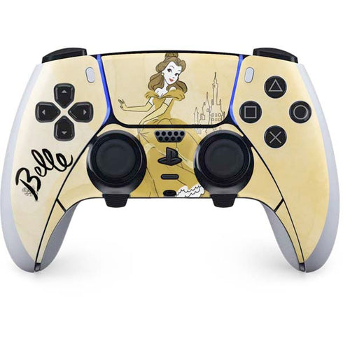 Disney Princess Belle Art PS5 DualSense Edge Pro Controller Skin