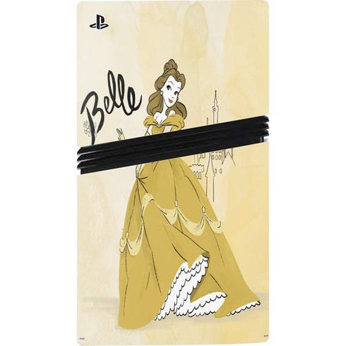Disney Princess Belle Art PS5 Pro Console Skin