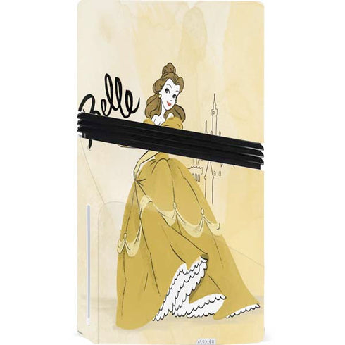 Disney Princess Belle Art PS5 Pro Disk Bundle Skin