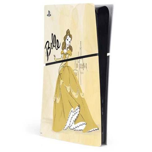 Disney Princess Belle Art PS5 Slim Digital Edition Console Skin