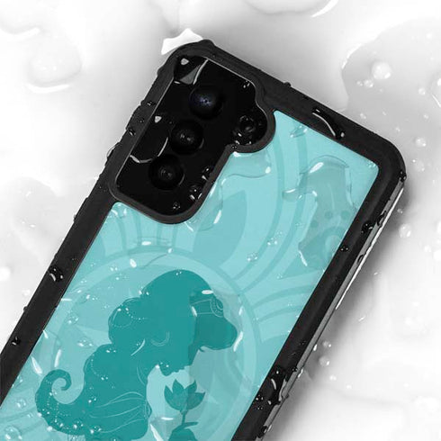 Disney Aladdin Princess Jasmine Silhouette Flower Galaxy S24 Plus Waterproof Case