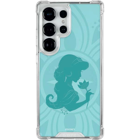 Disney Aladdin Princess Jasmine Silhouette Flower Galaxy S25 Ultra Clear Case