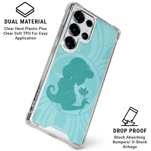 Disney Aladdin Princess Jasmine Silhouette Flower Galaxy S26 Ultra Clear Case