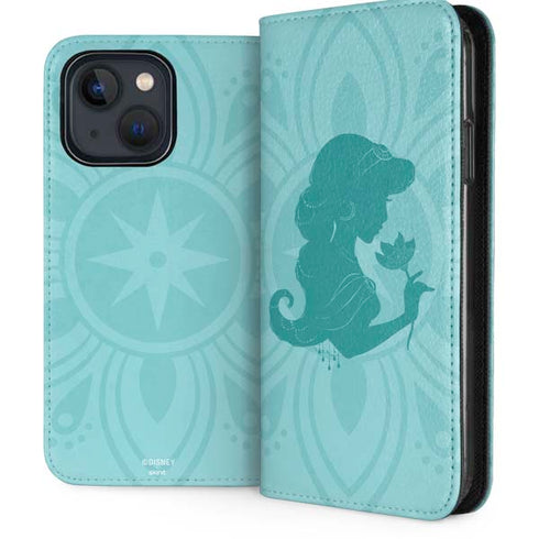Disney Aladdin Princess Jasmine Silhouette Flower iPhone 13 Folio Case