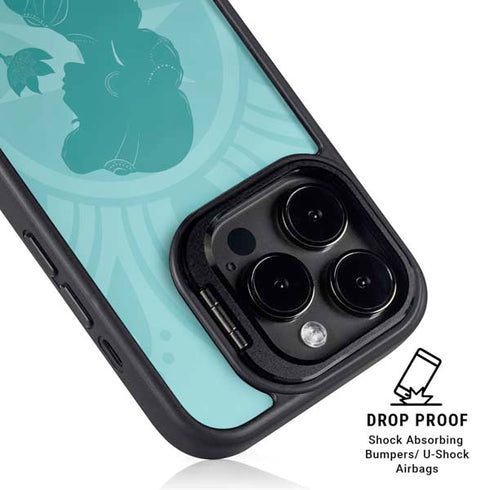 Disney Aladdin Princess Jasmine Silhouette Flower iPhone 13 Pro Kickstand Case