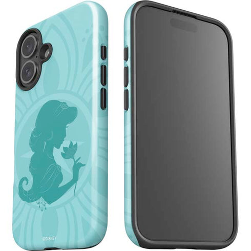 Disney Aladdin Princess Jasmine Silhouette Flower iPhone 16 Plus Impact Case