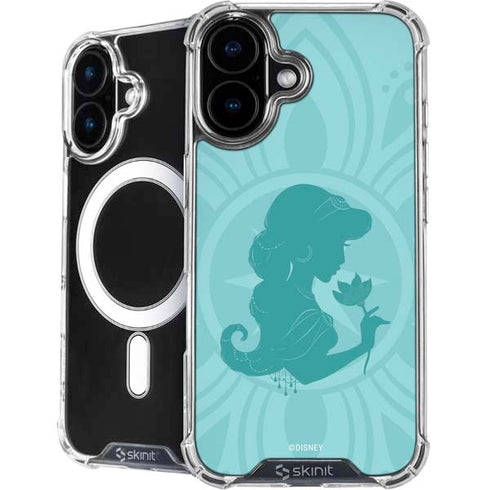 Disney Aladdin Princess Jasmine Silhouette Flower iPhone 16 Plus MagSafe Case
