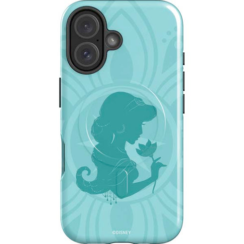 Disney Aladdin Princess Jasmine Silhouette Flower iPhone 16 Plus Magsafe Impact Case