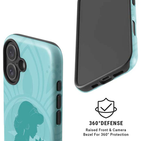 Disney Aladdin Princess Jasmine Silhouette Flower iPhone 16 Plus Magsafe Impact Case