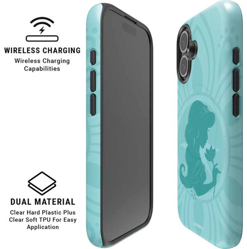 Disney Aladdin Princess Jasmine Silhouette Flower iPhone 16 Plus Magsafe Impact Case