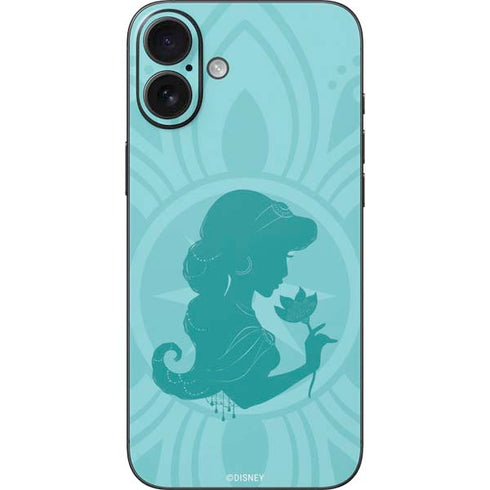 Disney Aladdin Princess Jasmine Silhouette Flower iPhone 16 Plus Skin