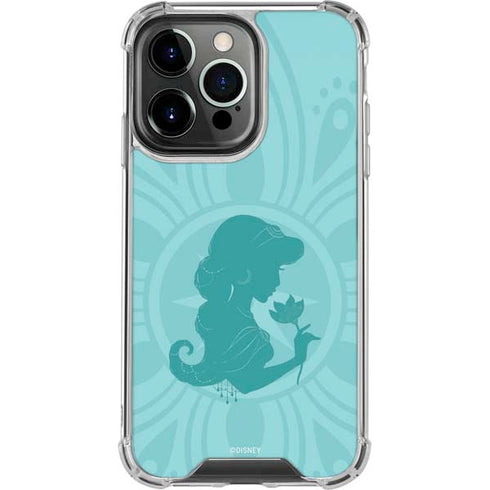 Disney Aladdin Princess Jasmine Silhouette Flower iPhone 16 Pro Clear Case