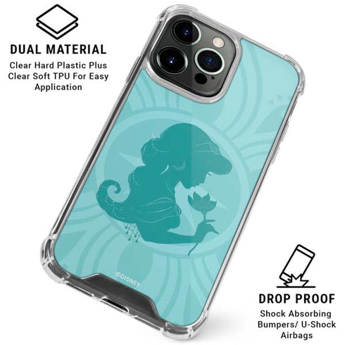 Disney Aladdin Princess Jasmine Silhouette Flower iPhone 16 Pro Clear Case
