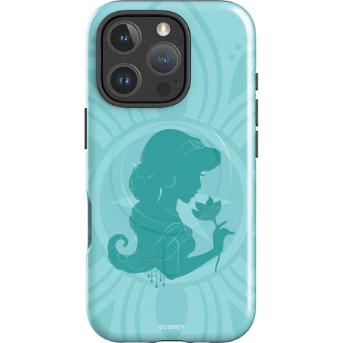Disney Aladdin Princess Jasmine Silhouette Flower iPhone 16 Pro Magsafe Impact Case