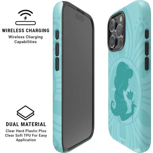 Disney Aladdin Princess Jasmine Silhouette Flower iPhone 16 Pro Magsafe Impact Case