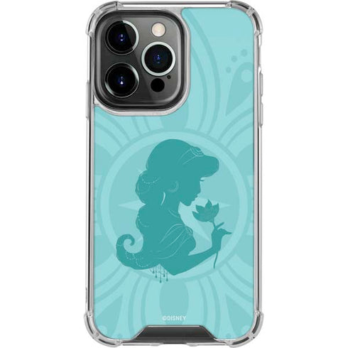 Disney Aladdin Princess Jasmine Silhouette Flower iPhone 16 Pro Max Clear Case