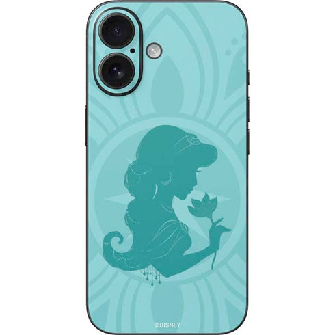 Disney Aladdin Princess Jasmine Silhouette Flower iPhone 16 Skin