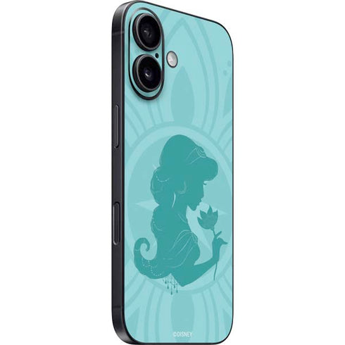 Disney Aladdin Princess Jasmine Silhouette Flower iPhone 16 Skin
