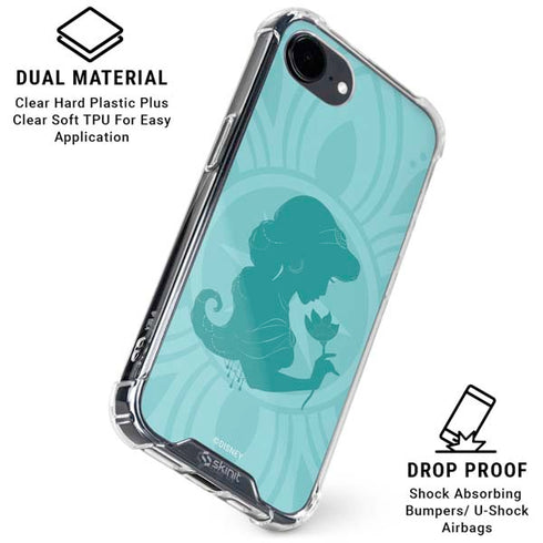 Disney Aladdin Princess Jasmine Silhouette Flower iPhone 16e Clear Case