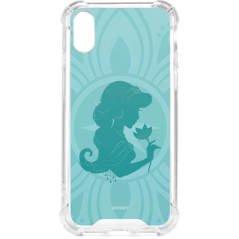 Disney Aladdin Princess Jasmine Silhouette Flower iPhone XS Clear Case