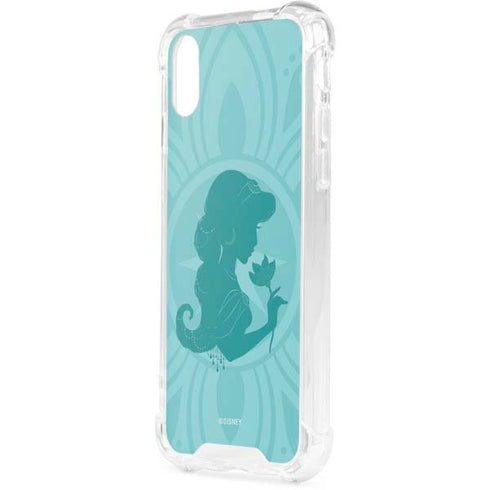 Disney Aladdin Princess Jasmine Silhouette Flower iPhone XS Clear Case