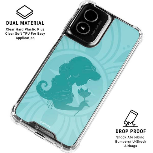 Disney Aladdin Princess Jasmine Silhouette Flower Moto G Power 5G (2024) Clear Case