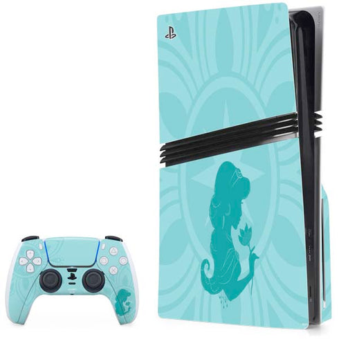 Disney Aladdin Princess Jasmine Silhouette Flower PS5 Pro Disk Bundle Skin