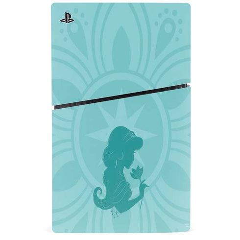 Disney Aladdin Princess Jasmine Silhouette Flower PS5 Slim Digital Edition Console Skin