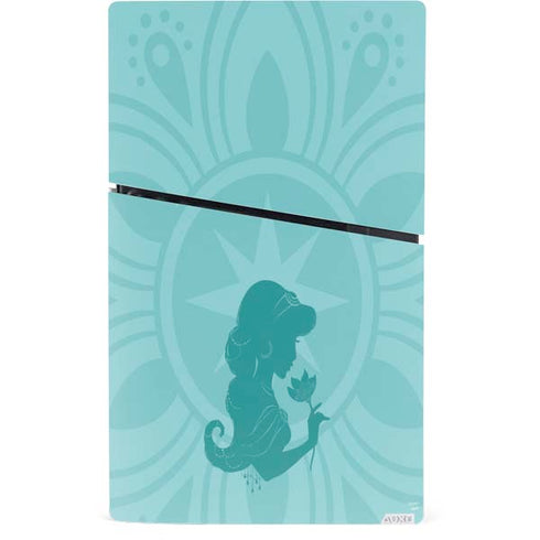 Disney Aladdin Princess Jasmine Silhouette Flower PS5 Slim Digital Edition Console Skin