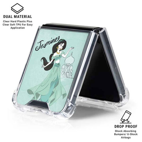Disney Princess Jasmine Galaxy Z Flip6 Clear Case