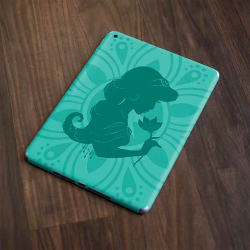 Disney Aladdin Princess Jasmine Silhouette Flower Apple iPad Skin