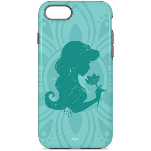 Disney Aladdin Princess Jasmine Silhouette Flower iPhone Cases