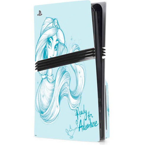 Disney Princess Jasmine Ready for Adventure Art PS5 Pro Disk Console Skin