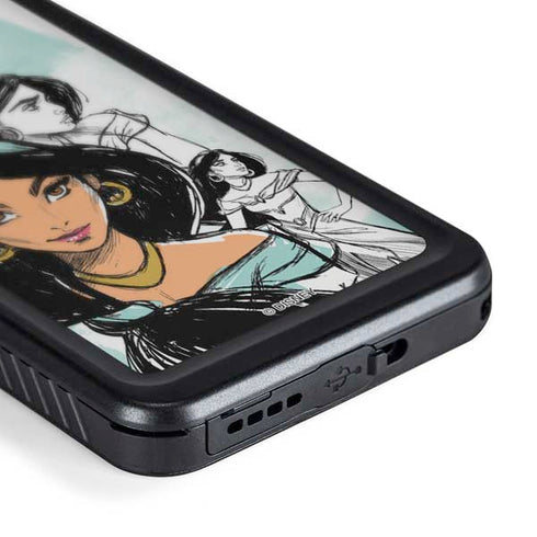 Disney Princess Jasmine Sketch Galaxy S24 Plus Waterproof Case