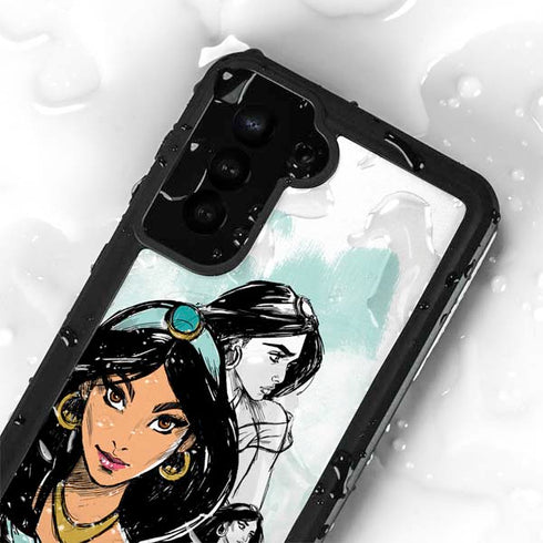 Disney Princess Jasmine Sketch Galaxy S24 Plus Waterproof Case