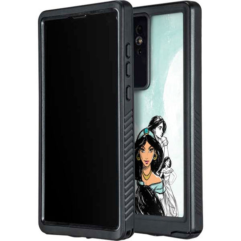 Disney Princess Jasmine Sketch Galaxy S24 Ultra Waterproof Case