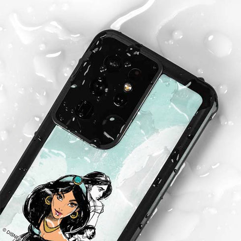 Disney Princess Jasmine Sketch Galaxy S24 Ultra Waterproof Case
