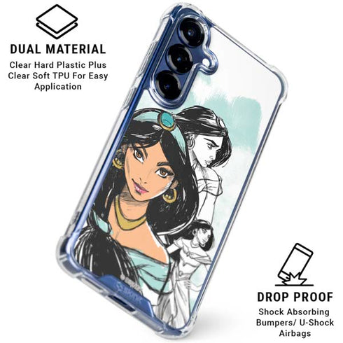 Disney Princess Jasmine Sketch Galaxy S25 Clear Case