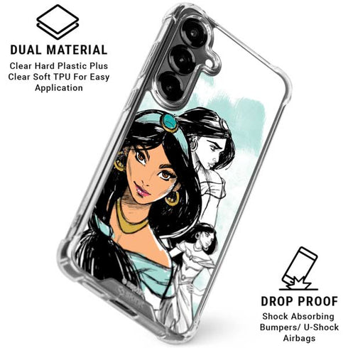 Disney Princess Jasmine Sketch Galaxy S26 Plus Clear Case
