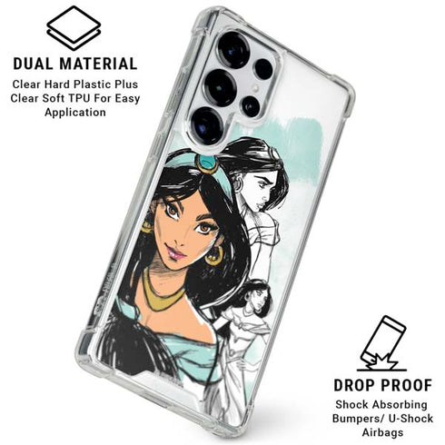Disney Princess Jasmine Sketch Galaxy S26 Ultra Clear Case