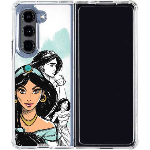 Disney Princess Jasmine Sketch Galaxy Z Fold5 5G Clear Case