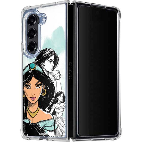 Disney Princess Jasmine Sketch Galaxy Z Fold5 5G Clear Case