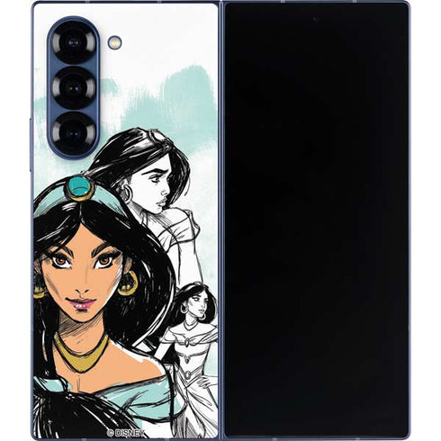 Disney Princess Jasmine Sketch Galaxy Z Fold6 Skin