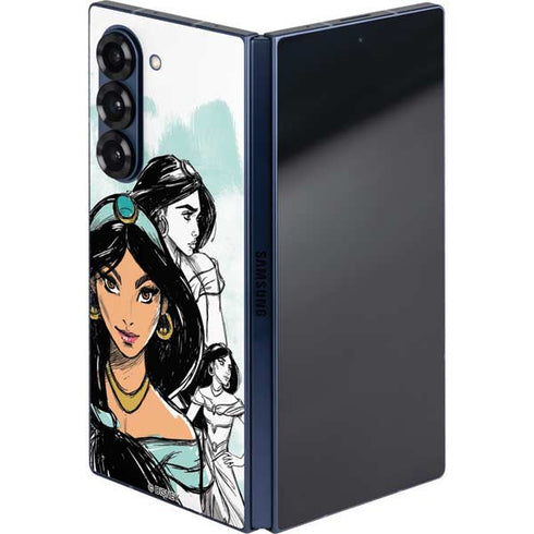 Disney Princess Jasmine Sketch Galaxy Z Fold6 Skin