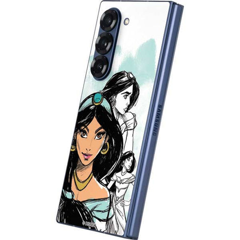 Disney Princess Jasmine Sketch Galaxy Z Fold6 Skin