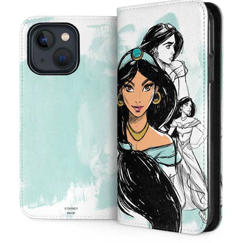 Disney Princess Jasmine Sketch iPhone 15 Folio Case