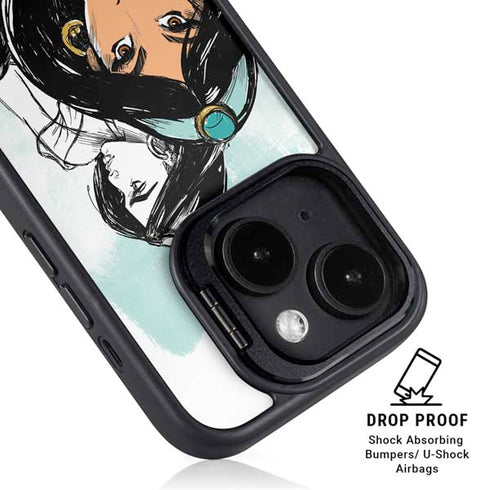 Disney Princess Jasmine Sketch iPhone 15 Kickstand Case