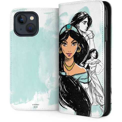 Disney Princess Jasmine Sketch iPhone 15 Plus Folio Case