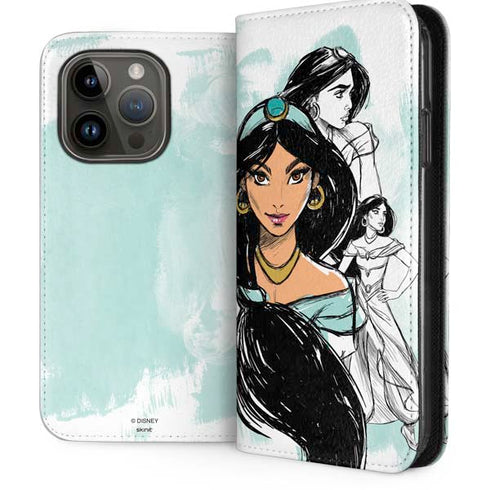 Disney Princess Jasmine Sketch iPhone 15 Pro Folio Case